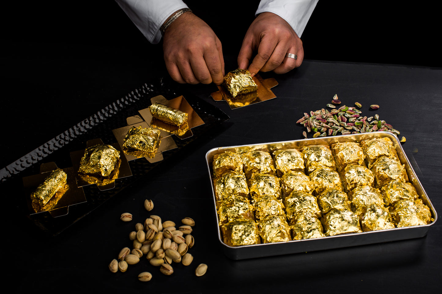 Turecka Baklawa z jadalnym złotem